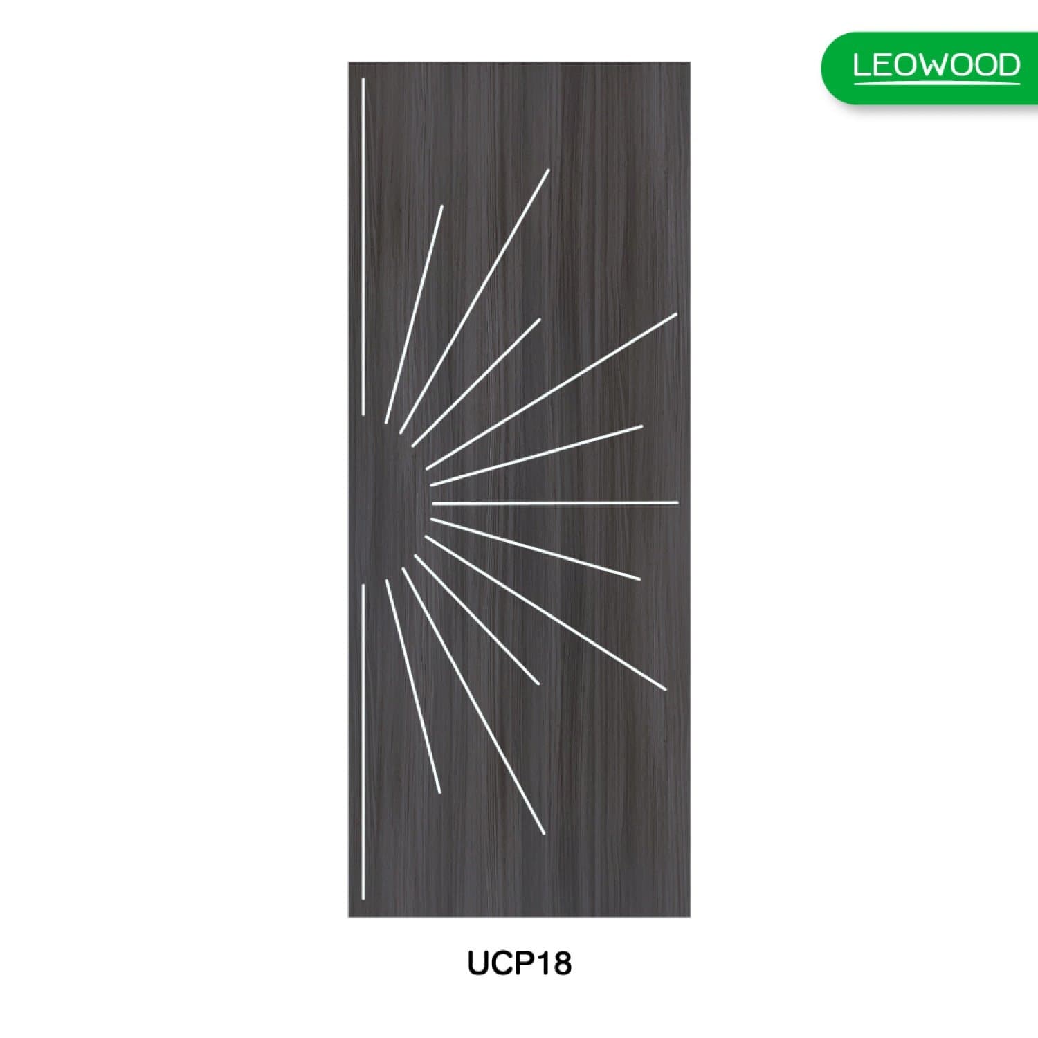LEOWOOD ประตู UPVC ทนน้ำ ทนปลวก  สี Cenerio Oak ลาย P1 ขนาด 80x200 ซ.ม