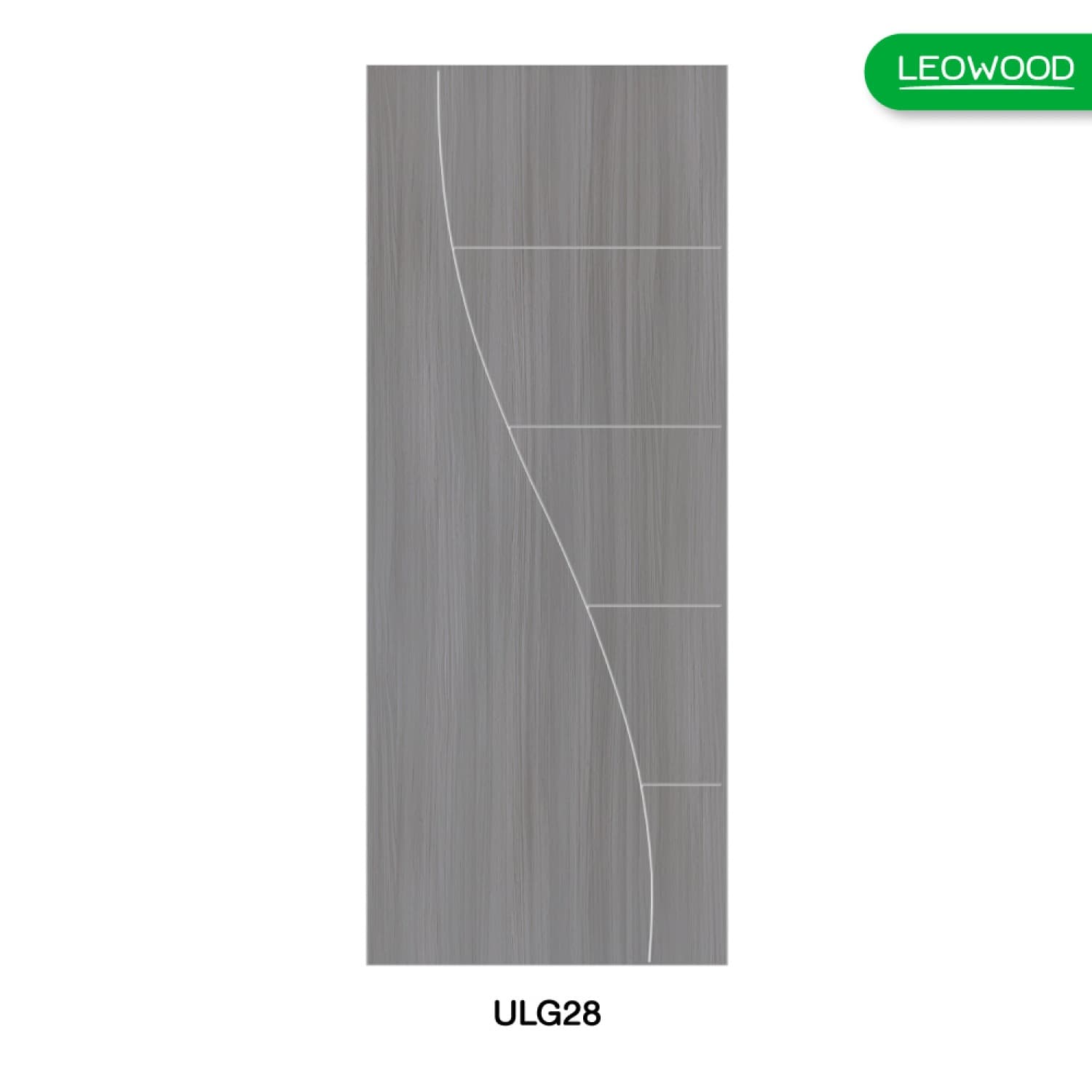 LEOWOOD ประตู UPVC ทนน้ำ ทนปลวก สี Light Gray ลาย G2 ขนาด 80x200 ซ.ม
