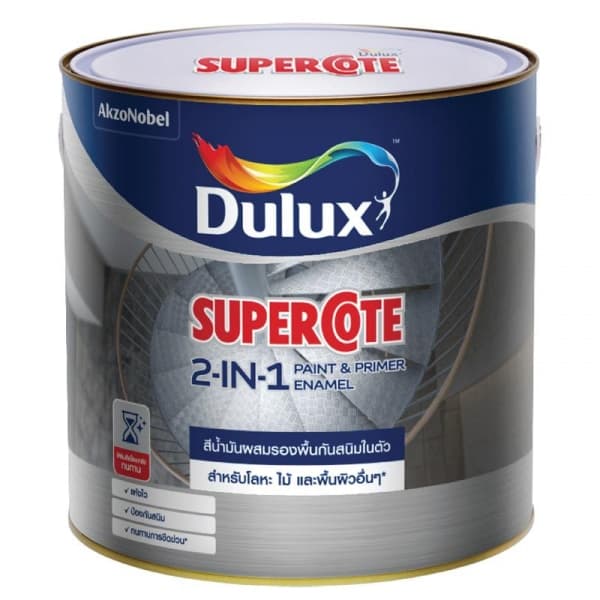 Dulux ซูเปอร์โคทสีน้ำมัน 2in1 ขนาด 3 ลิตร สีดำด้าน