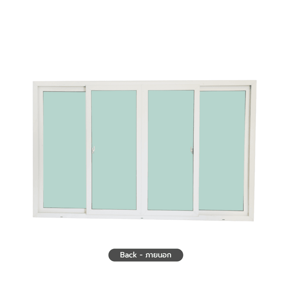 WELLINGTAN (VERTA) หน้าต่างไวนิลบานเลื่อน FSSF GW003 ขนาด 240x150ซม. สีขาว พร้อมมุ้ง