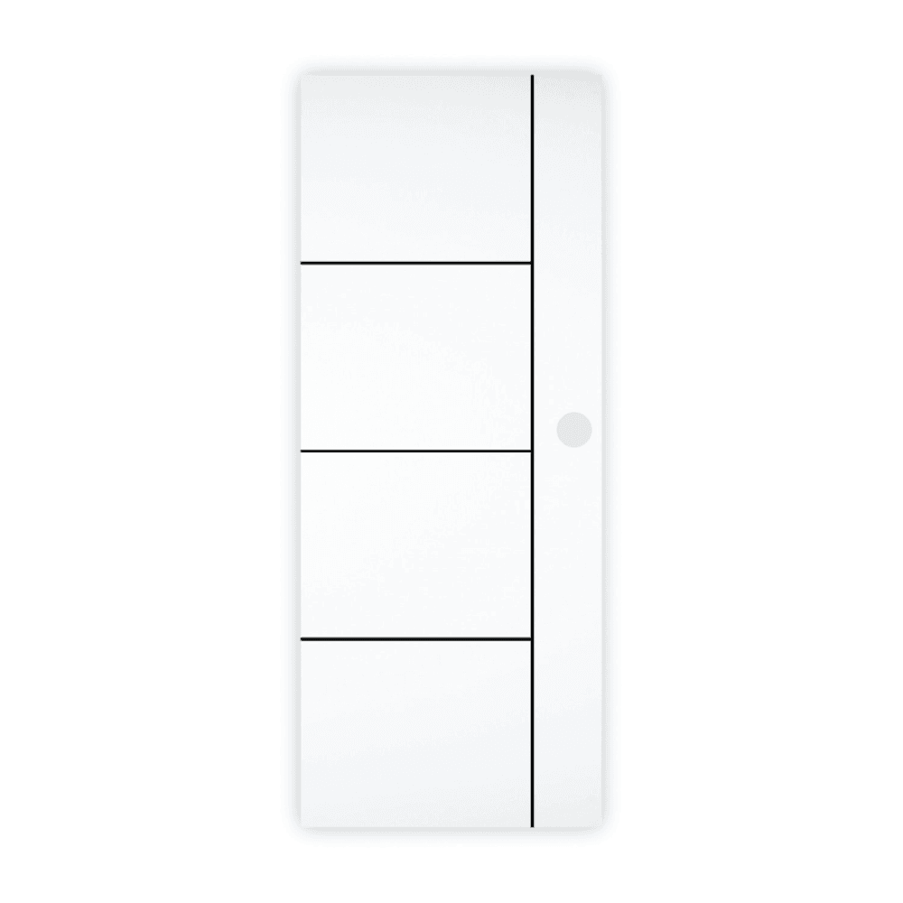 WELLINGTAN ประตูภายนอก UPVC เซาะร่อง รุ่น OK-009N ขนาด 80x200 ซม. สีขาว (เจาะลูกบิด)