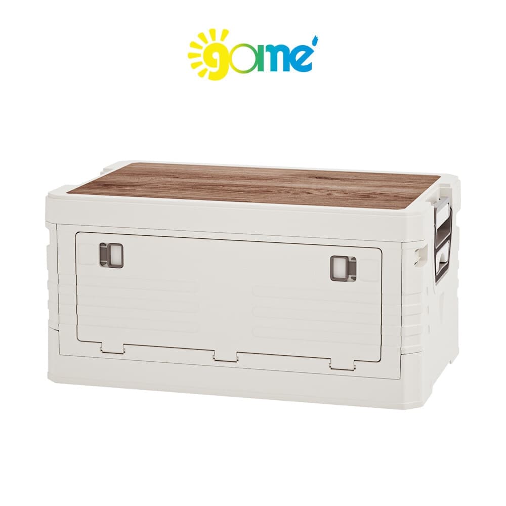 GOME กล่องเก็บของบานเปิดพับได้ท็อปไม้ Campo 2030-1M ขนาด 35x53x29 ซม. สีขาว