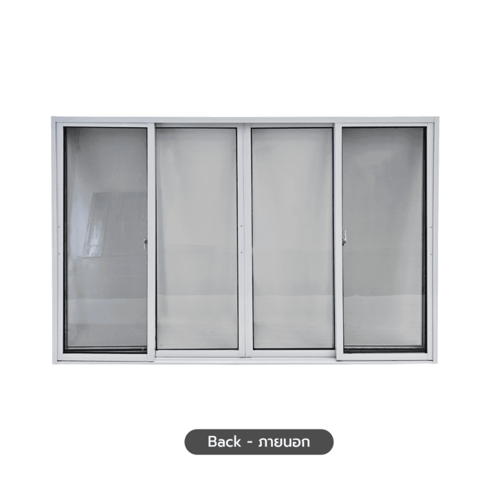 WELLINGTAN (vista) หน้าต่างอะลูมิเนียม บานเลื่อน FSSF P-TLC2415 240x150ซม. สีขาว พร้อมมุ้ง