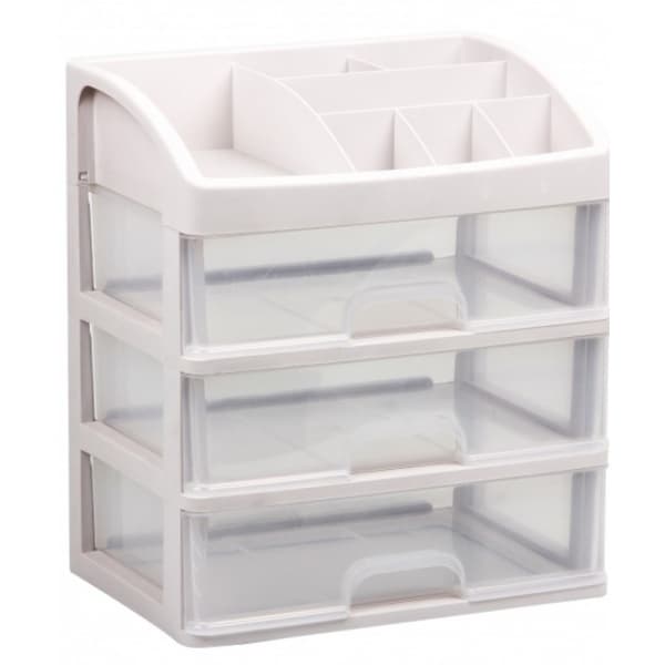 SAKU ลิ้นชักเก็บเครื่องสำอาง 3 ชั้น ขนาด 34x24x39ซม. รุ่น TG51492  สีเทาอ่อน
