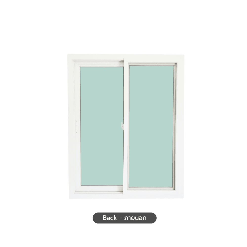 WELLINGTAN (VERTA) หน้าต่างไวนิลบานเลื่อน SS GW001 ขนาด 120x150ซม. สีขาว พร้อมมุ้ง