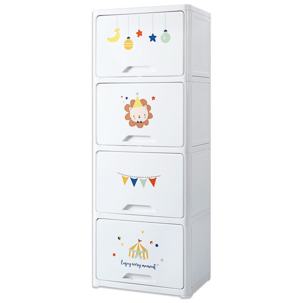 GOME ตู้ลิ้นชักบานเปิด 4 ชั้น รุ่น Carnival WJ-488004 ขนาด 45x32x119 ซม. สีขาว