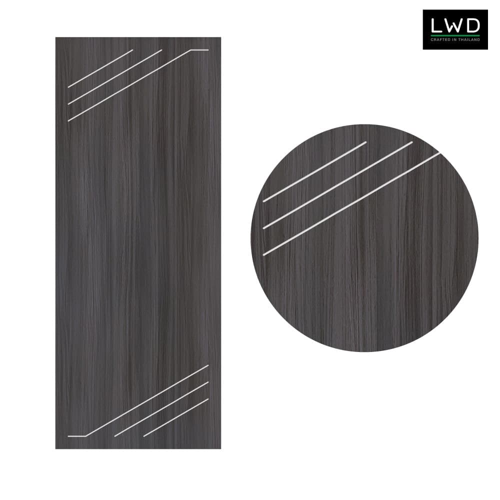 LEOWOOD ประตู UPVC สี Cenerio Oak ลาย S4 ขนาด 3.5x80x200 ซม