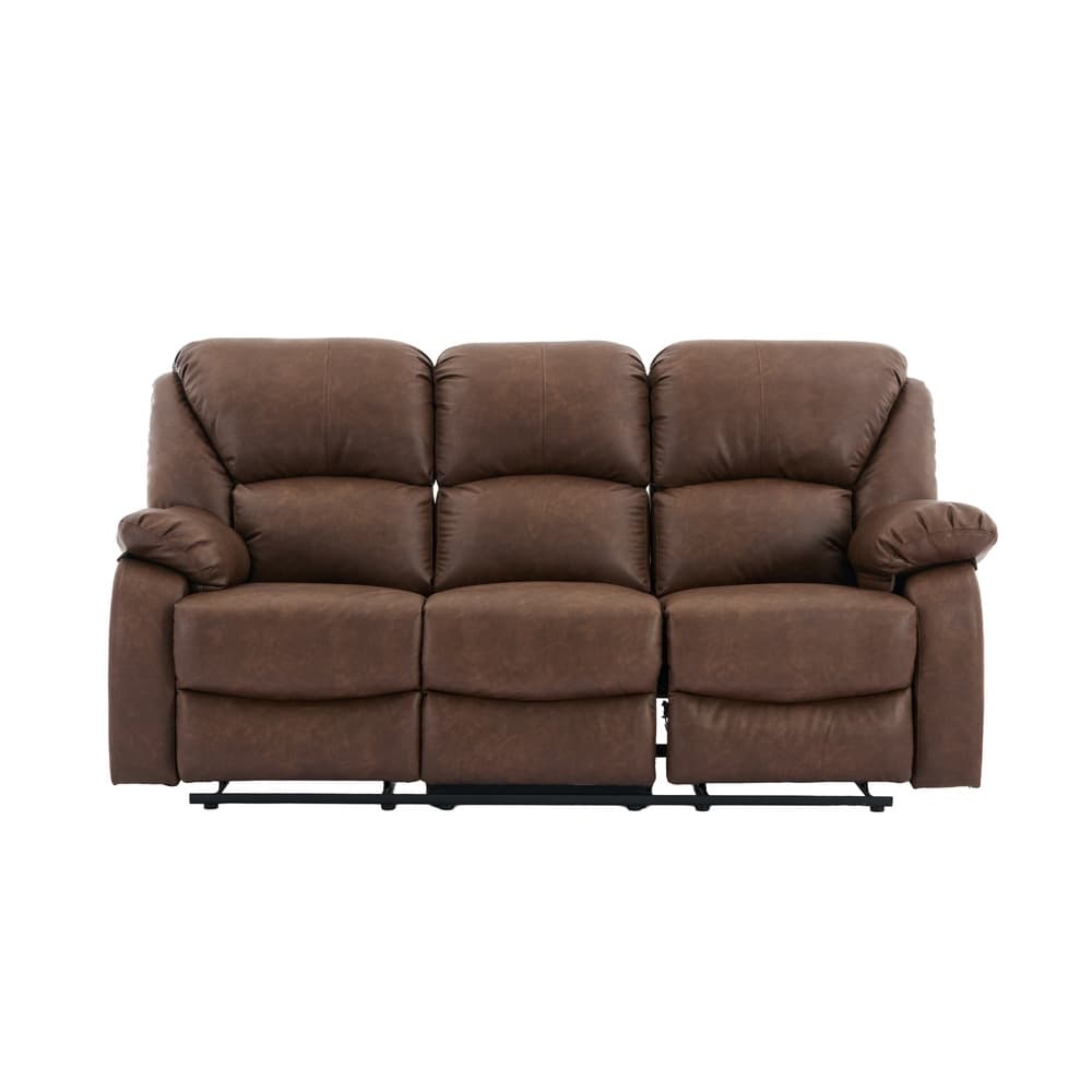 PULITO เก้าอี้พักผ่อนหนังสังเคราะห์ 3 ที่นั่ง รุ่น  KASTOR ขนาด 196x97-167x101-78 ซม. สีน้ำตาล