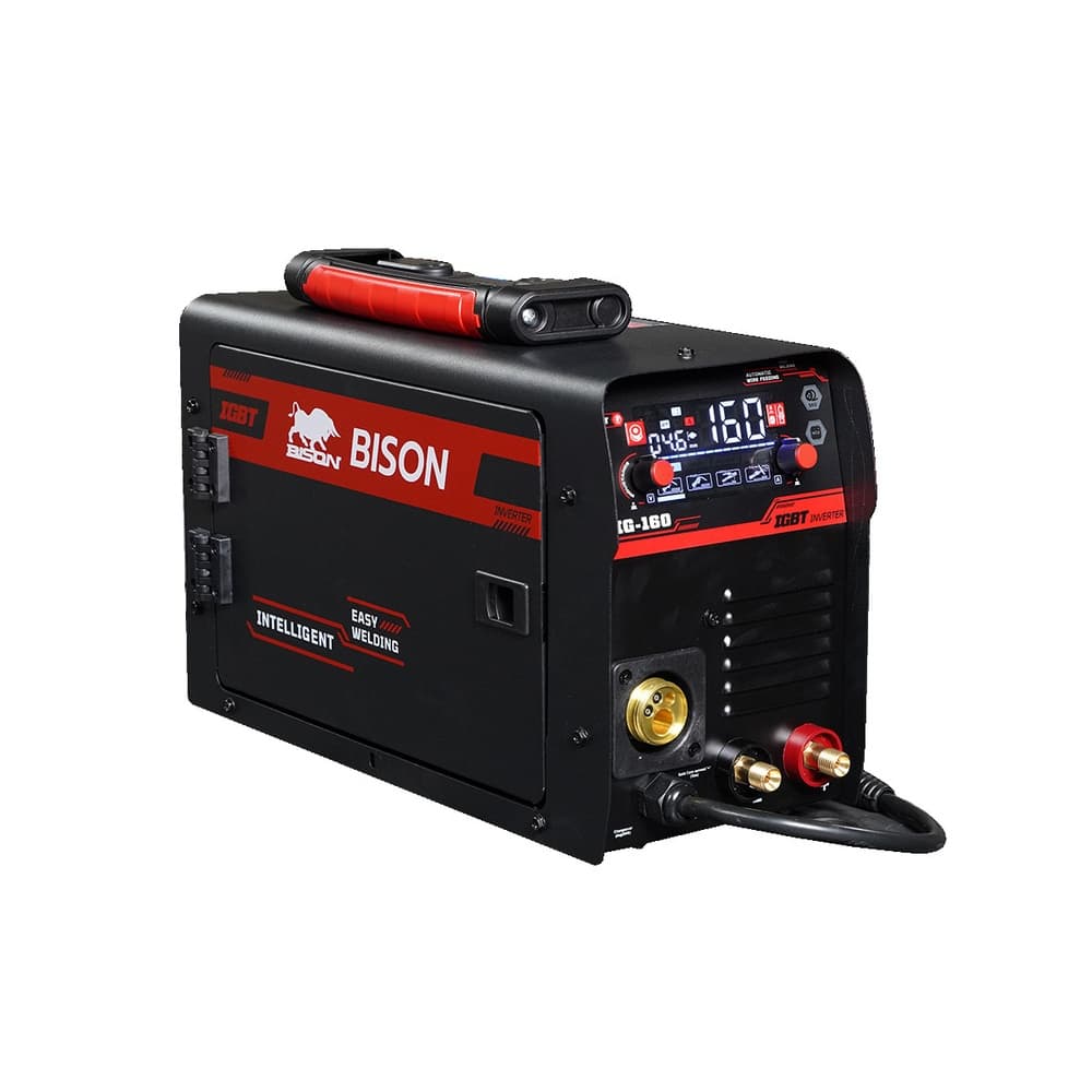BISON เครื่องเชื่อม INVERTER MIG/MMA 160แอมป์ (LCD) รุ่น MIG/MMA-160A5K   5 กก. ไม่ใช้แก๊ส