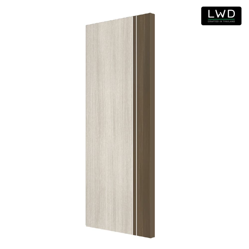 LWD ประตู UDoor UPVC สี Brownie Oak+Tango ยาแนวสีขาว ขนาด 3.5x80x200 ซม.