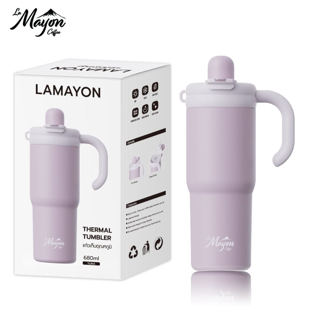 LAMAYON แก้วเก็บอุณหภูมิ 680 มล. YUNA สีชมพู