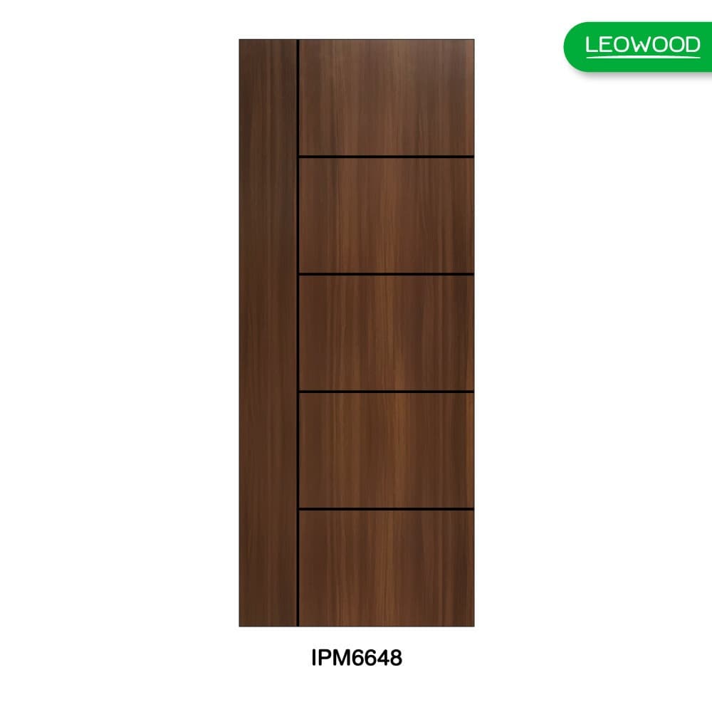 ประตู เมลามีน IDoor IP6648 80x200 ซม. สี Walnut(ไม่เจาะ) LWD