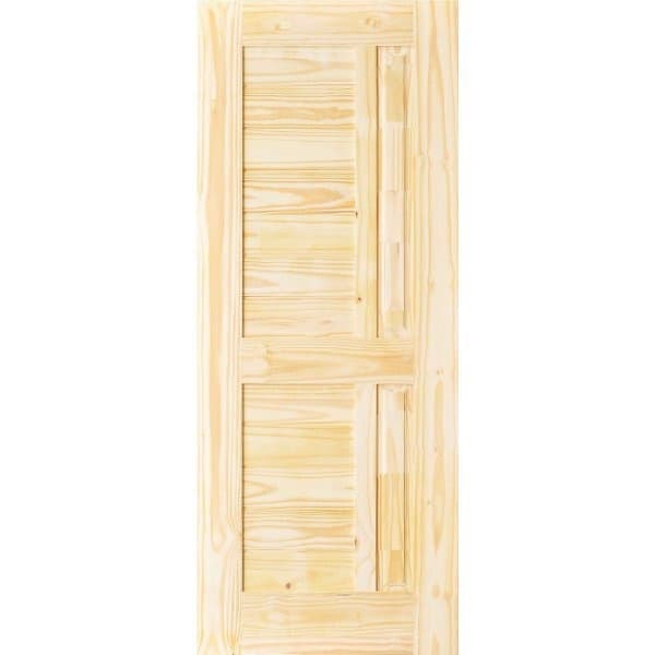 ประตูไม้สน (Pine )  บานทึบทำร่อง Eco Pine -007 120 x 200cm.