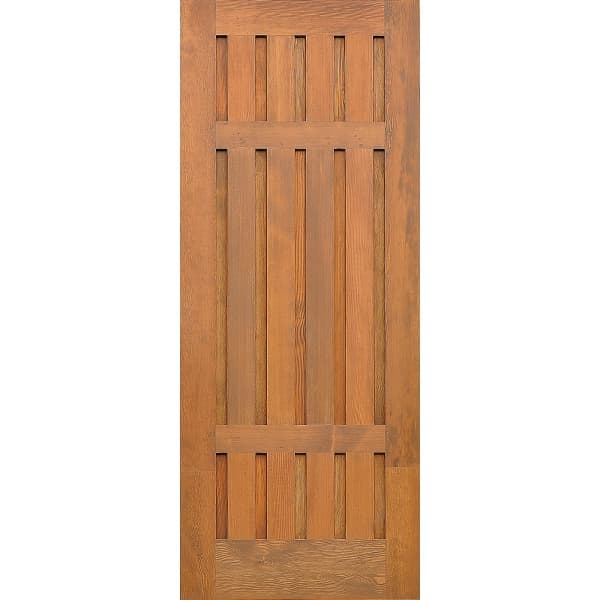 ประตูไม้ดักลาสเฟอร์ บานทึบทำร่อง Eco Pine-027 80x220cm. เบรินแอช