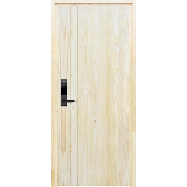 D2Dประตูไม้สน (Pine) บานทึบทำร่อง Borderless รุ่น Eco Pine-812 ขนาด 80x200 ซม.