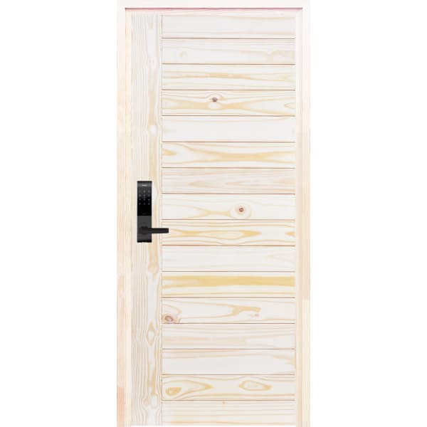 D2Dประตูไม้สน (Pine) บานทึบทำร่อง Borderless รุ่น Eco Pine-814 ขนาด 80x200 ซม.