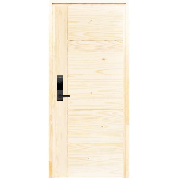 D2Dประตูไม้สน (Pine) บานทึบทำร่อง Borderless รุ่น Eco Pine-805ขนาด 80x200 ซม.