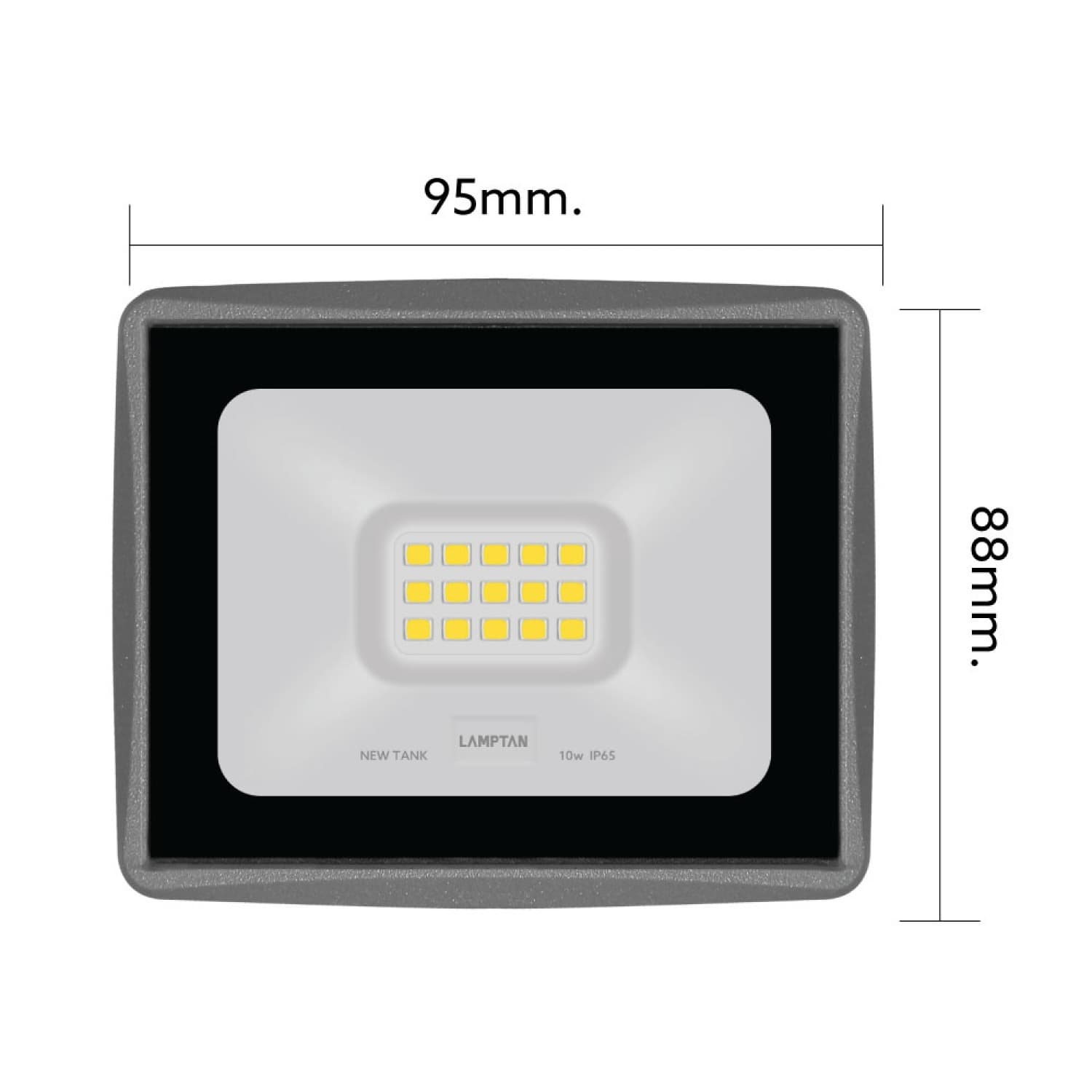 LAMPTAN โคมไฟฟลัดไลท์ LED 10W รุ่นนิวแทงค์ แสงวอร์มไวท์