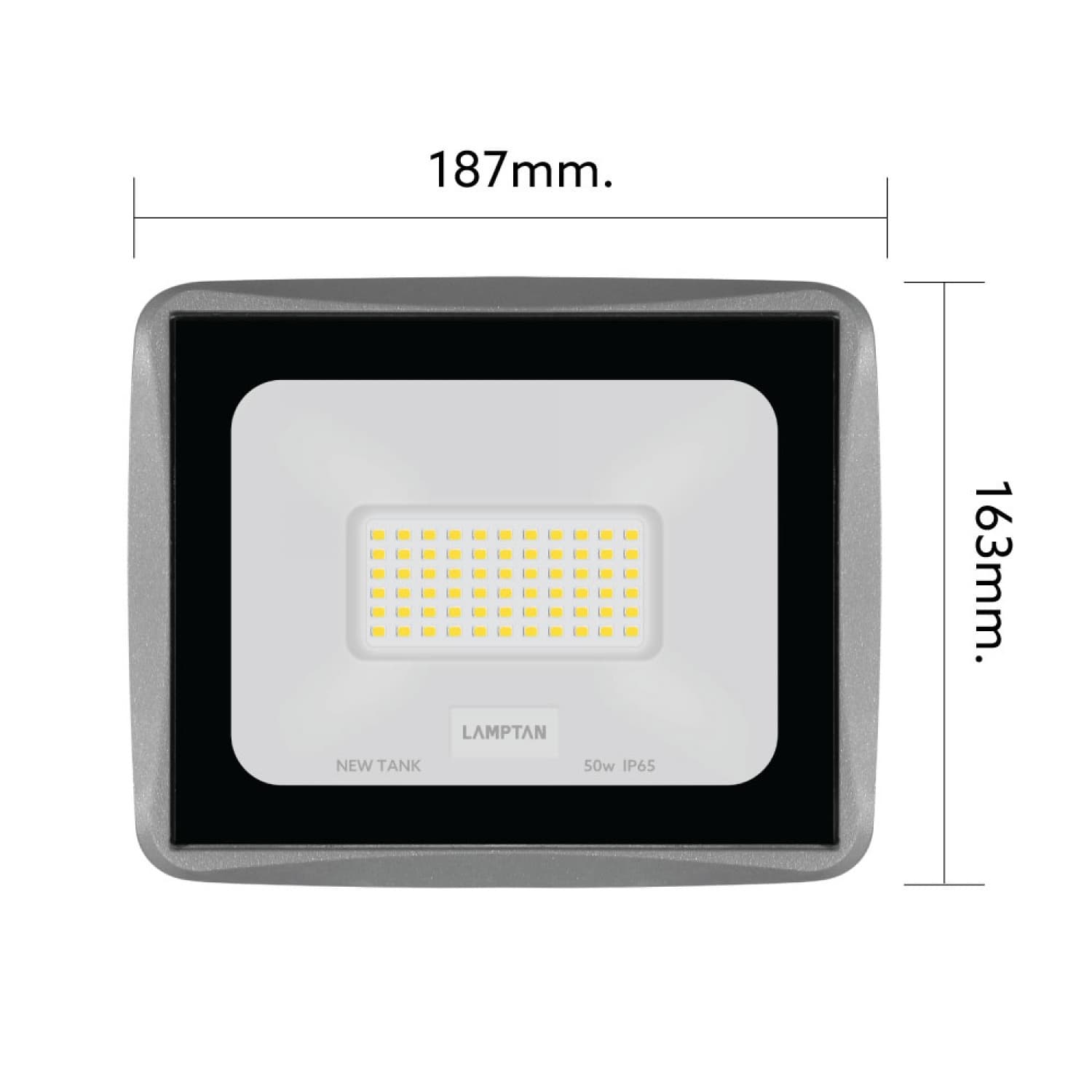 LAMPTAN โคมไฟฟลัดไลท์ LED 50W รุ่นนิวแทงค์ แสงวอร์มไวท์