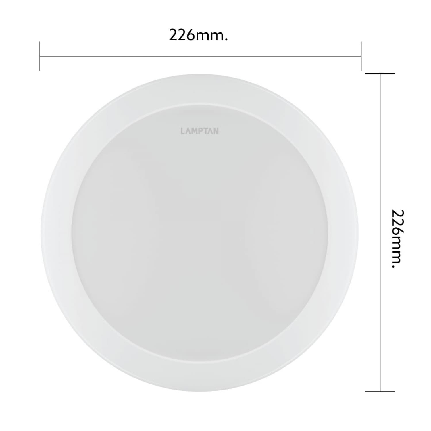 LAMPTAN โคมดาวน์ไลท์ LED แบบติดลอยหน้ากลม 9นิ้ว 18W รุ่นAttach แสงเดย์ไลท์