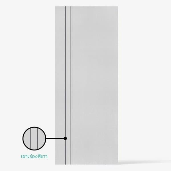 ECO-DOOR  ประตูภายใน UPVC เอ็กซ์ทรูชั่น  รุ่น PE4 ขนาด 80x200 ซม. สีขาว (เจาะลูกบิด)