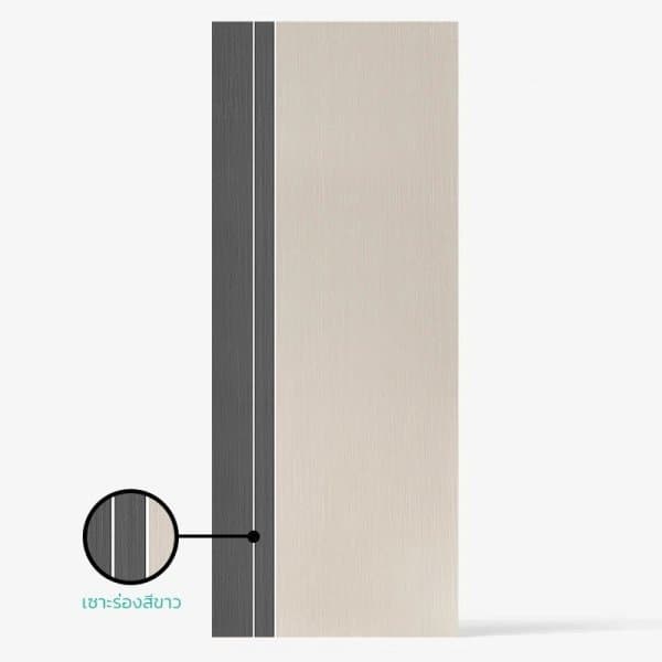 ECO-DOOR  ประตูภายใน UPVC เอ็กซ์ทรูชั่น  รุ่น PX2 ภายใน ขนาด 80x200 ซม. สีครีมเทา (เจาะลูกบิด)