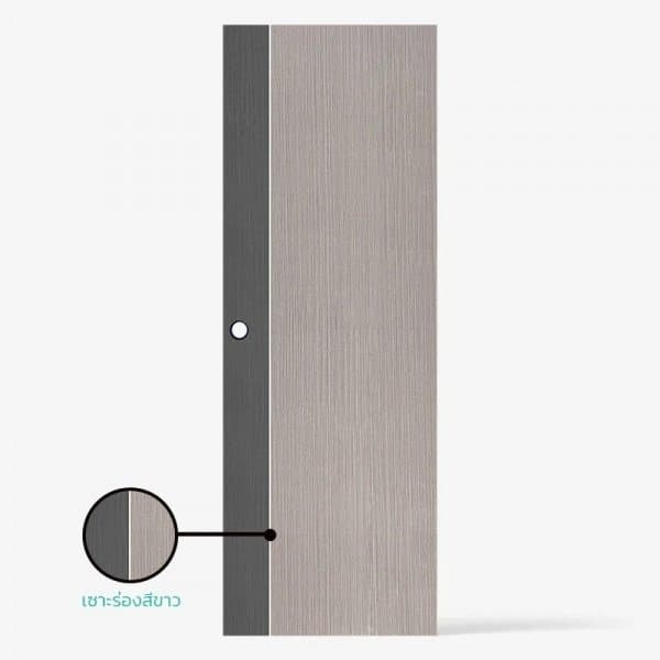 ECO-DOOR  ประตู UPVC เอ็กซ์ทรูชั่น  รุ่น PB1 ภายใน ขนาด 70x200 ซม. สีเทา (เจาะลูกบิด)