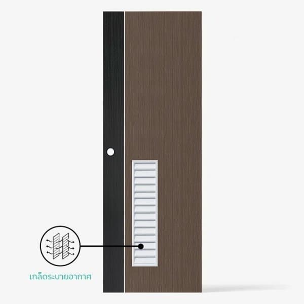 ECO-DOOR  ประตูภายใน UPVC เอ็กซ์ทรูชั่น  รุ่น PC3  ขนาด 70x200 ซม. สีเกรย์โอ๊ค (เจาะลูกบิด)