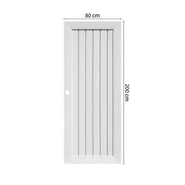 ECO-DOOR  ประตู UPVC โปรไฟล์  รุ่น TLW 1 ภายนอกและภายใน ขนาด 80x200 ซม. สีขาว (เจาะลูกบิด)