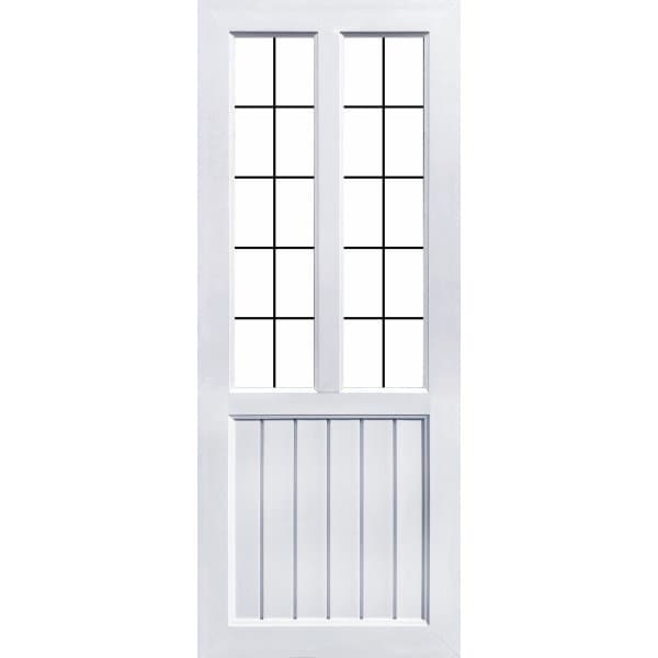 ECO-DOOR  ประตูภายใน UPVC โปรไฟล์  รุ่น S2  ขนาด 80x200 ซม. สีขาว (เจาะลูกบิด)