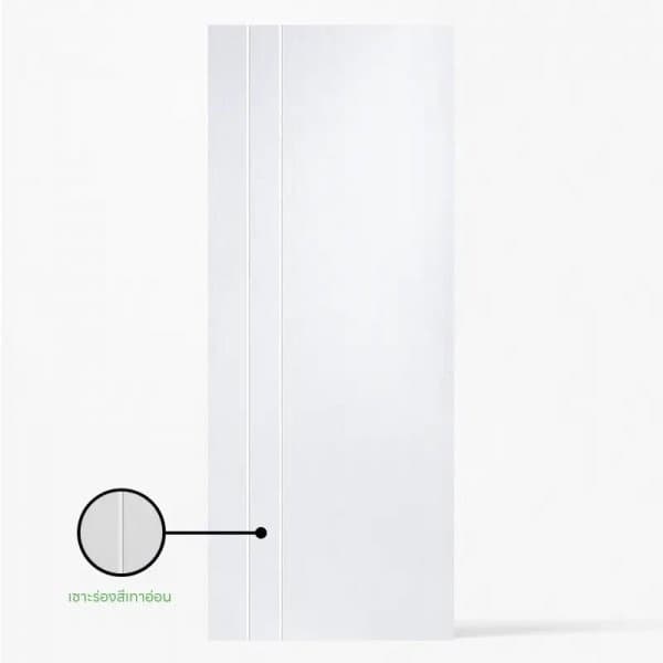 ECO-DOOR ประตูยูพีวีซี รุ่น UPVC 2L 80x220 ซม. สีขาว (ไม่เจาะ)