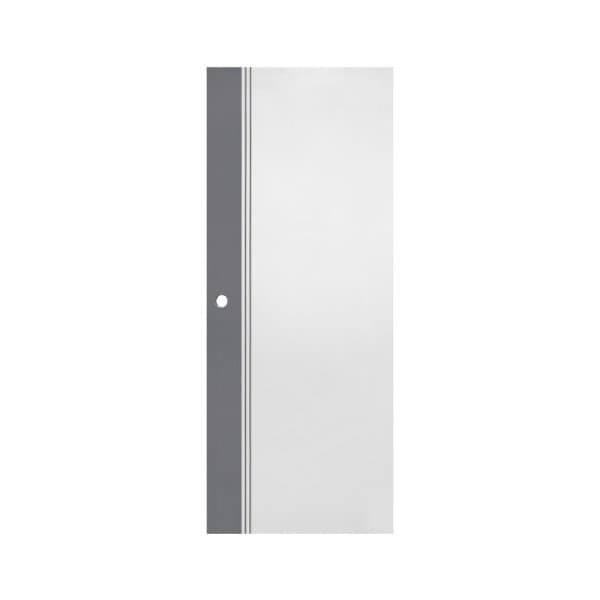 ECO-DOOR ประตู uPVC ภายนอก รุ่น ED1 ขนาด 80x200 ซม. สีทูโทน เทา-ขาว (เจาะลูกบิด)
