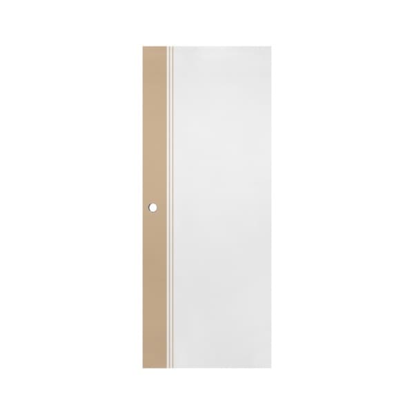 ECO-DOOR ประตูภายนอก uPVC  รุ่น ED3 ขนาด 80x200 ซม. สีทูโทน ครีม-ขาว (เจาะลูกบิด)