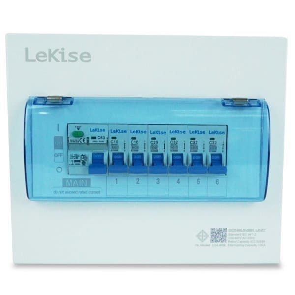 LEKISE ตู้คอนซูมเมอร์ยูนิตสำเร็จ 6 ช่อง 63A กันดูด