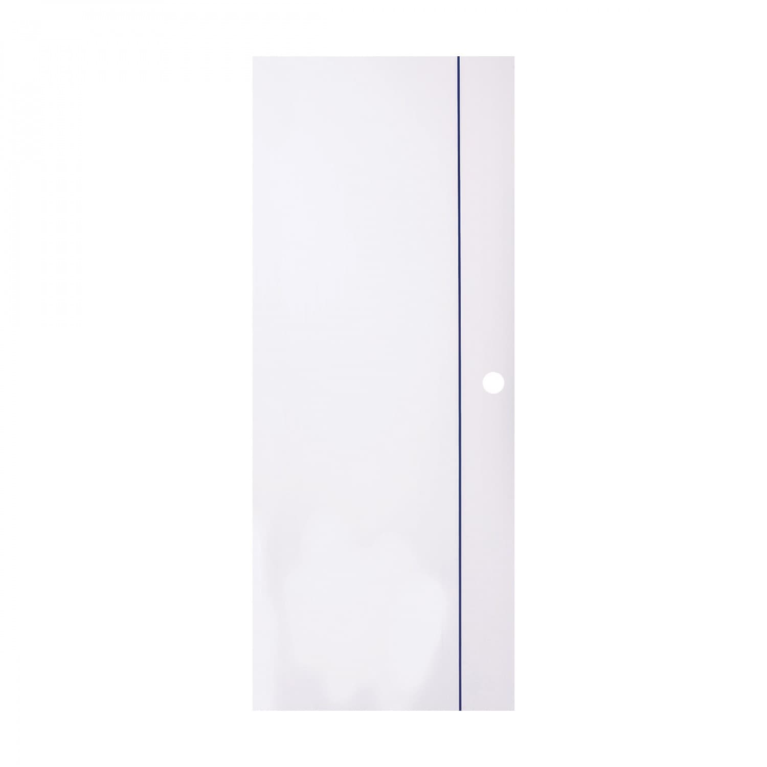 WELLINGTAN ประตู UPVC Profile รุ่น  WT1 (สำหรับใช้ห้องน้ำภายใน) เซาะร่องเส้นสีน้ำเงิน ขนาด 70x200 ซม. สีขาว (เจาะลูกบิด)
