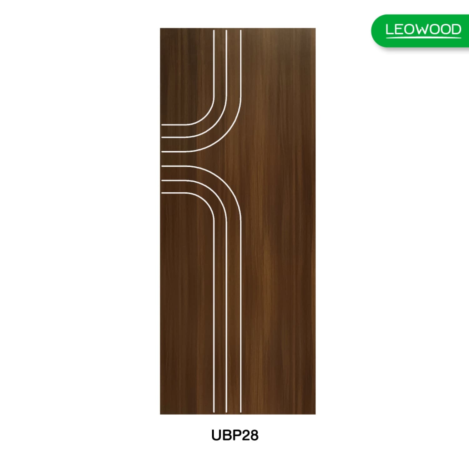 LWD ประตู UDoor UPVC  ลาย P2 ขนาด 3.5x80x200 ซม. สี Black Teak