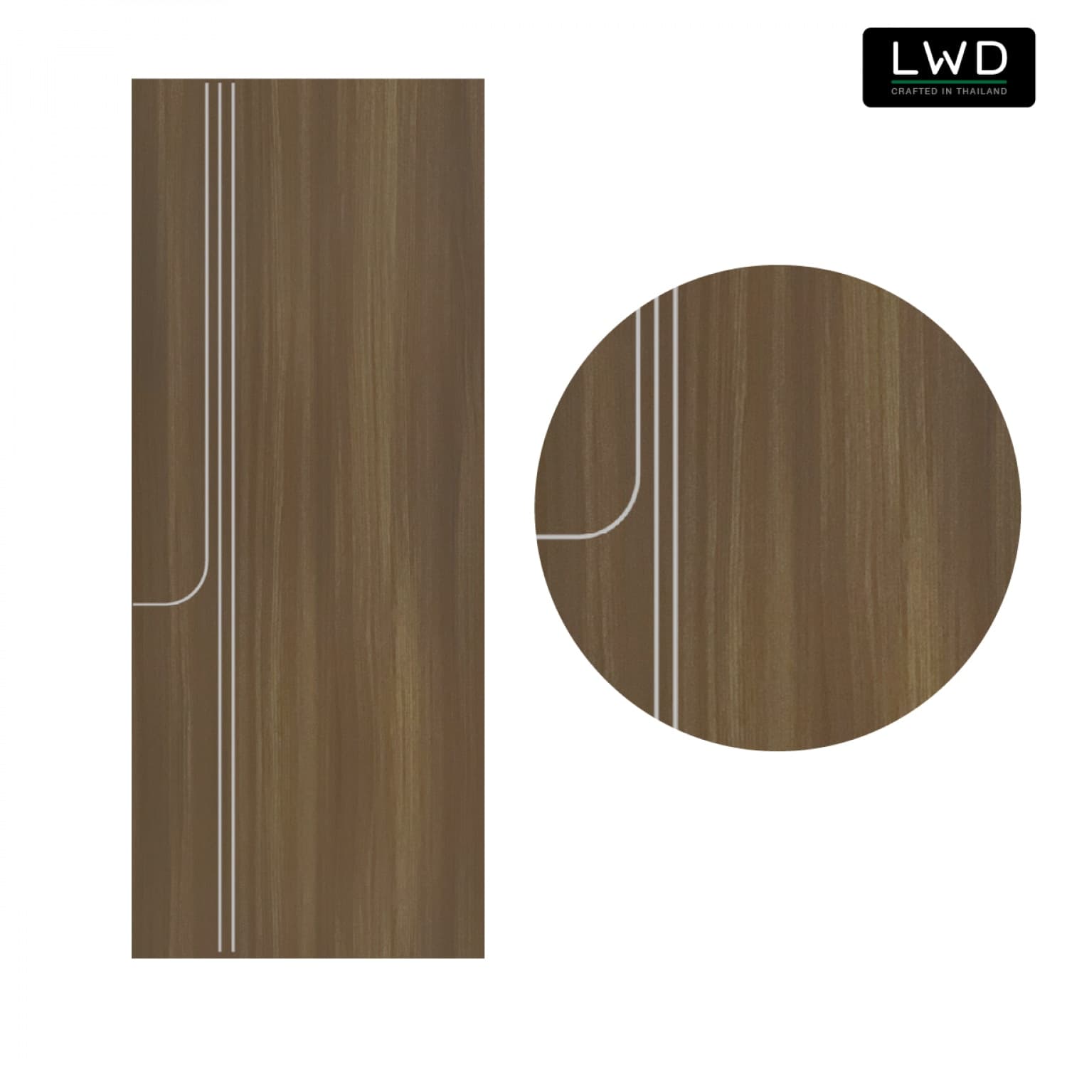 LWD ประตู UPVC ภายนอก EveryDoor รุ่น Pro สี Brownie Oak ลาย 2 ขนาด 80x200 ซม.