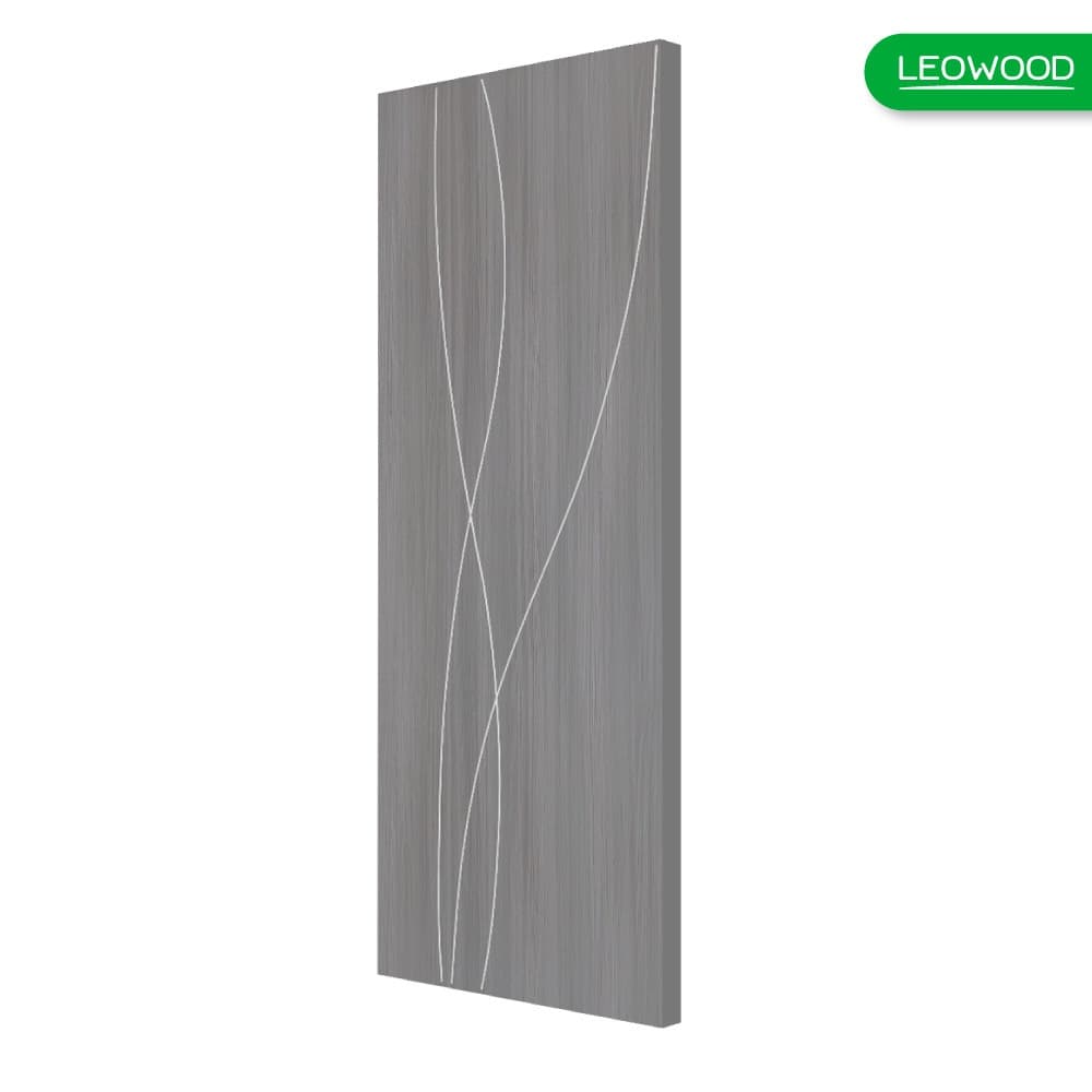LWD ประตู UDoor UPVC ลาย G4 ขนาด 3.5x90x200 ซม.  สี Light Gray