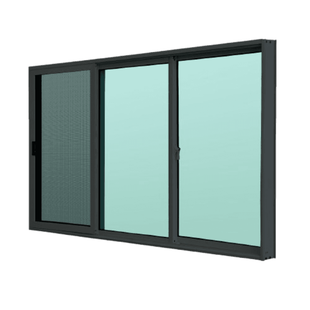 WELLINGTAN (LIKE) หน้าต่างบานเลื่อน 180 x 110 ซม. สีดำ พร้อมมุ้ง