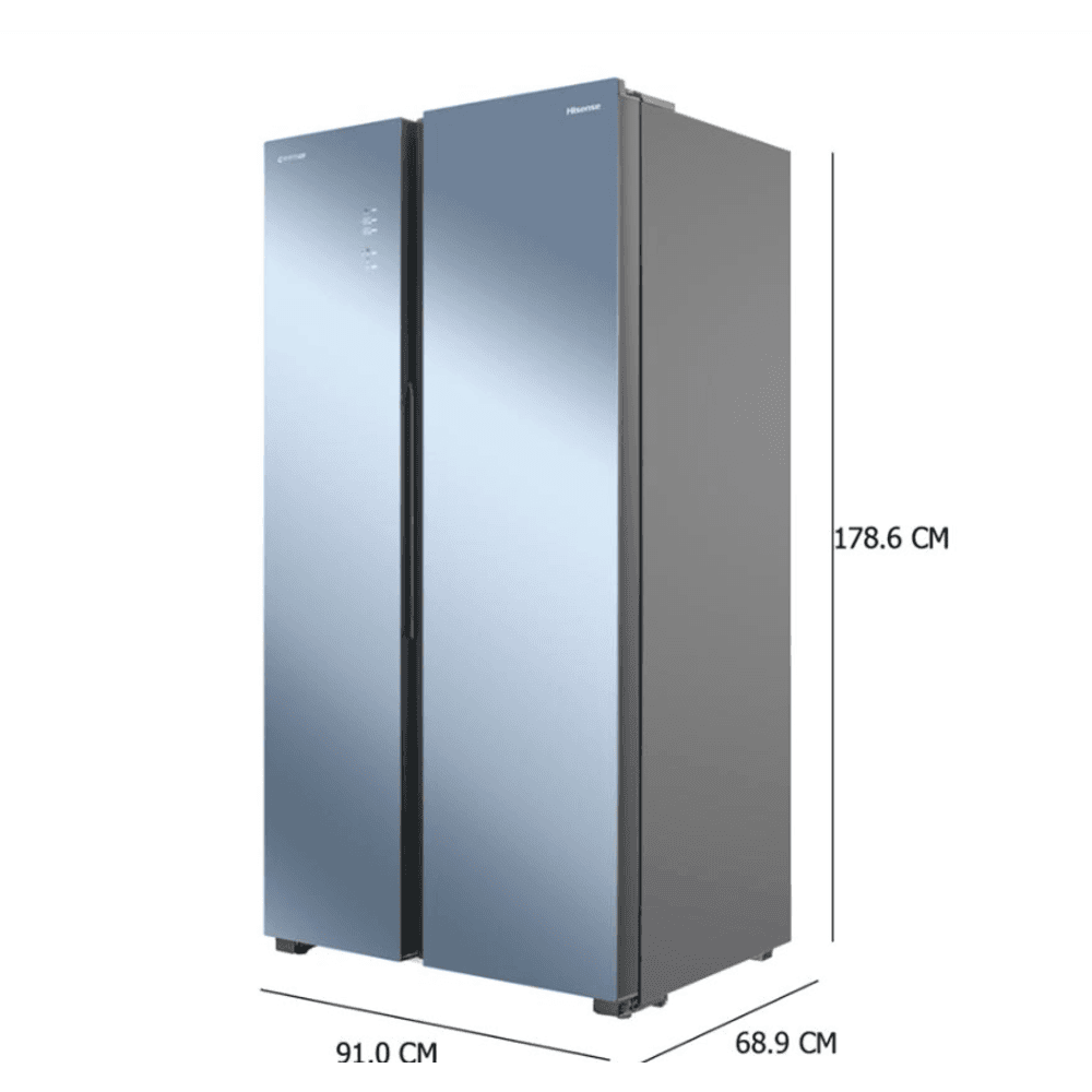 HISENSE ตู้เย็น SBS ขนาด 21.7Q รุ่น RS808N4TBMU สีเงาดำ