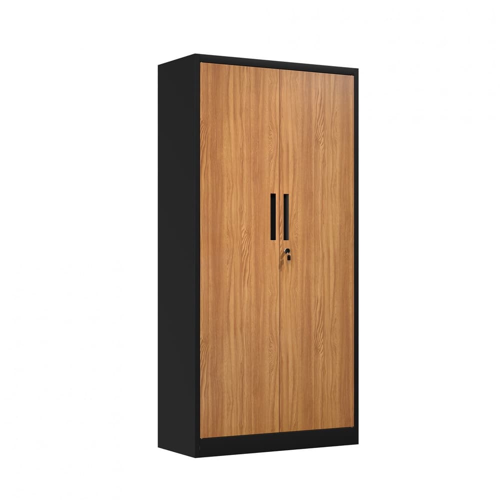 SMITH  ตู้เหล็กเก็บเอกสาร บานทึบ รุ่น Archie-01ขนาด 40x90x185 ซม. สีไม้-ดำ