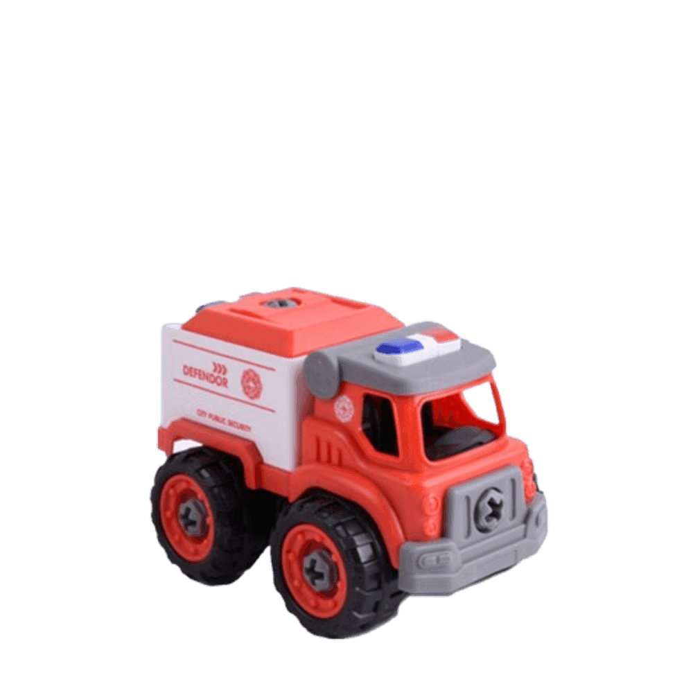 TOYS ของเล่นรถดับเพลิงขนส่งประกอบพร้อมรีโมตคอนโทรล รุ่น#LM9033 ขนาด18.5x9.5x15.5ซม.สีแดง