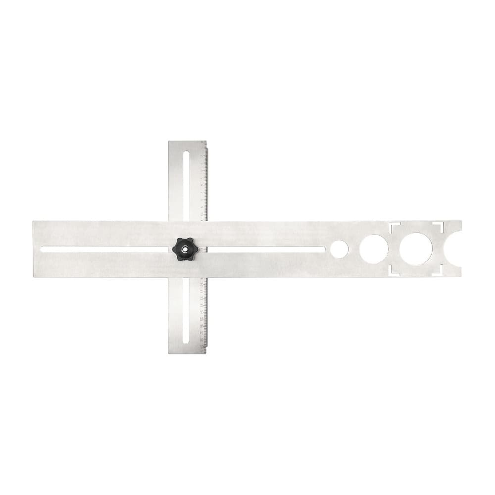 HUMMER  ไม้บรรทัดสเตนเลสวัดตำแหน่งเจาะรูกระเบื้อง รุ่น JGDW4036 สีเงิน  3 ขนาด 25/40/45mm (8X60X2.5cm)