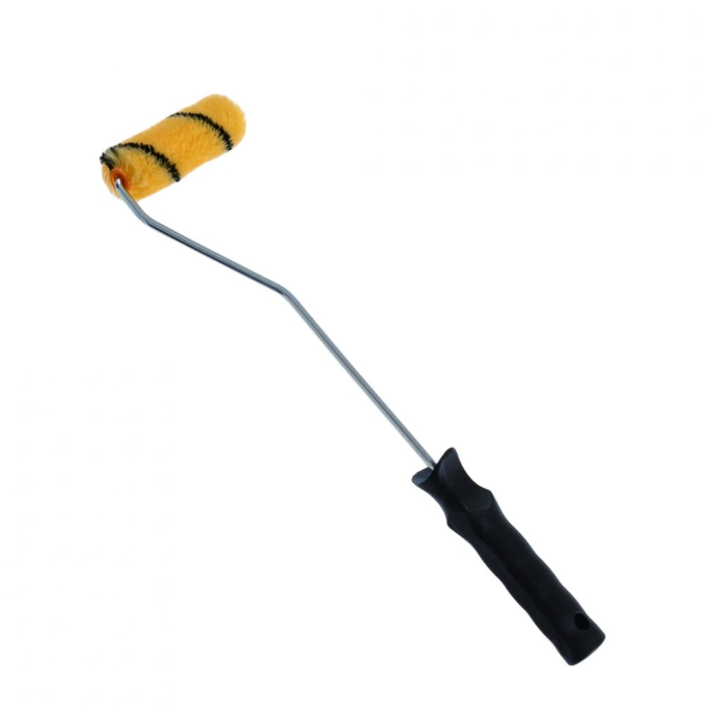 HUMMER ลูกกลิ้งทาสี 4นิ้ว Mini รุ่น GBH-MSPL-3 ขนสีเหลือง-ดำ ด้ามยาว 16”