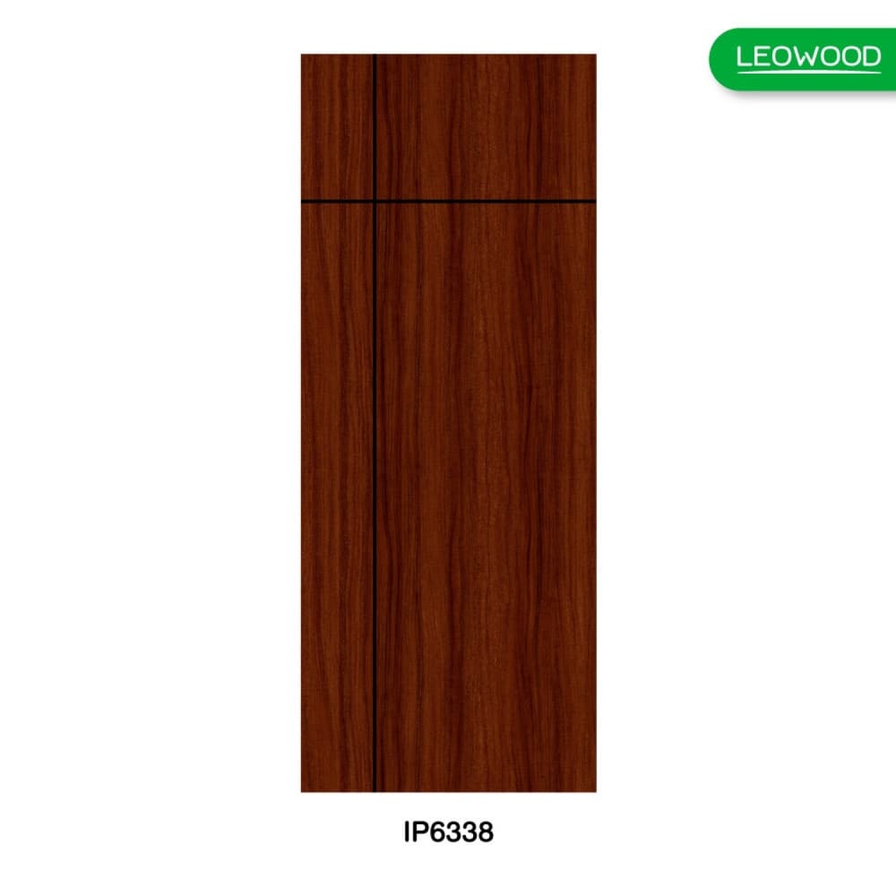 LEOWOOD ประตูปิดผิวเมลามีน iDoor S6 ลาย 03 - Mahogany ขนาด 80x200 ซม