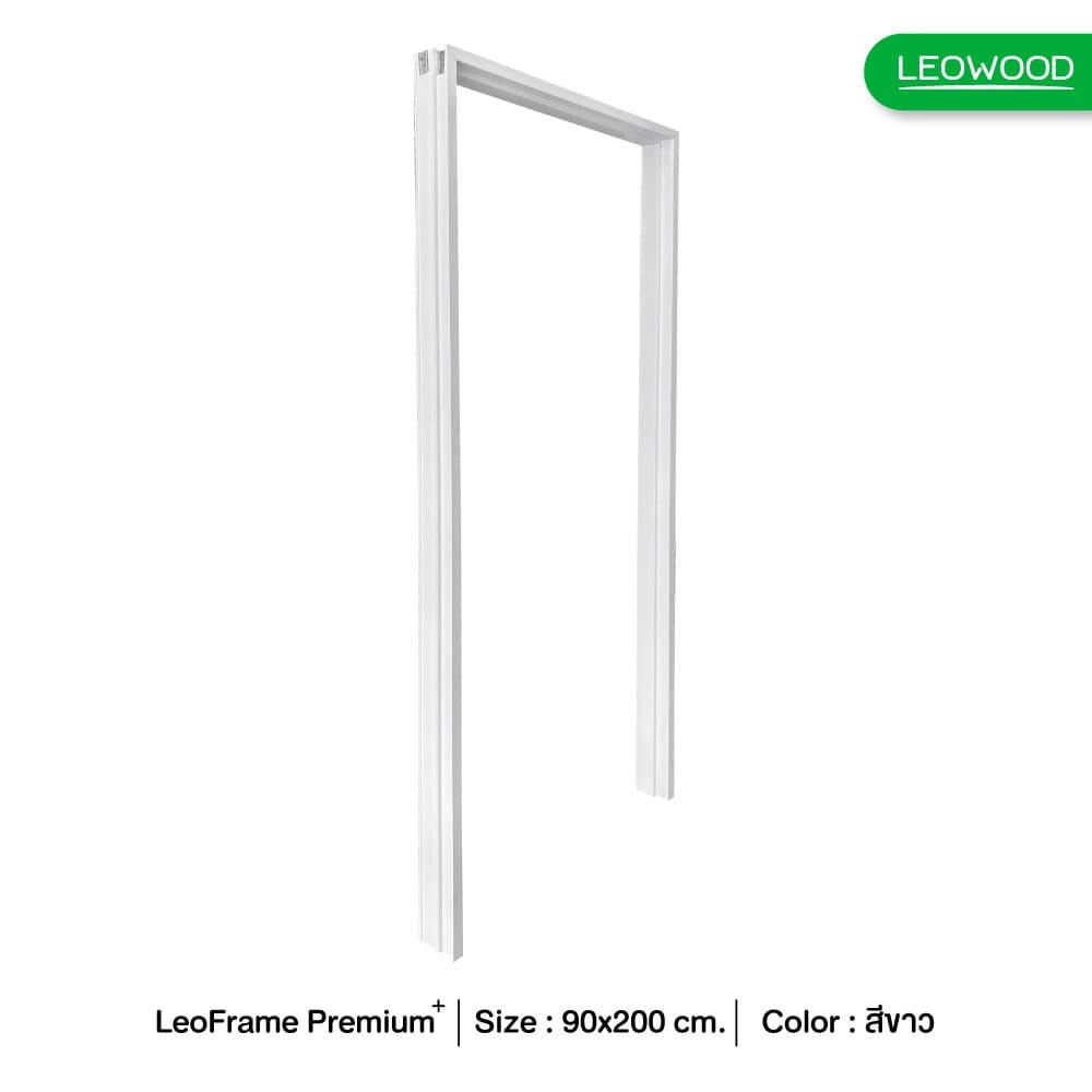 LEOWOOD วงกบประตู WPC LEO FRAME PREMIUM (ภายนอก) 90x200ซม. สีขาว