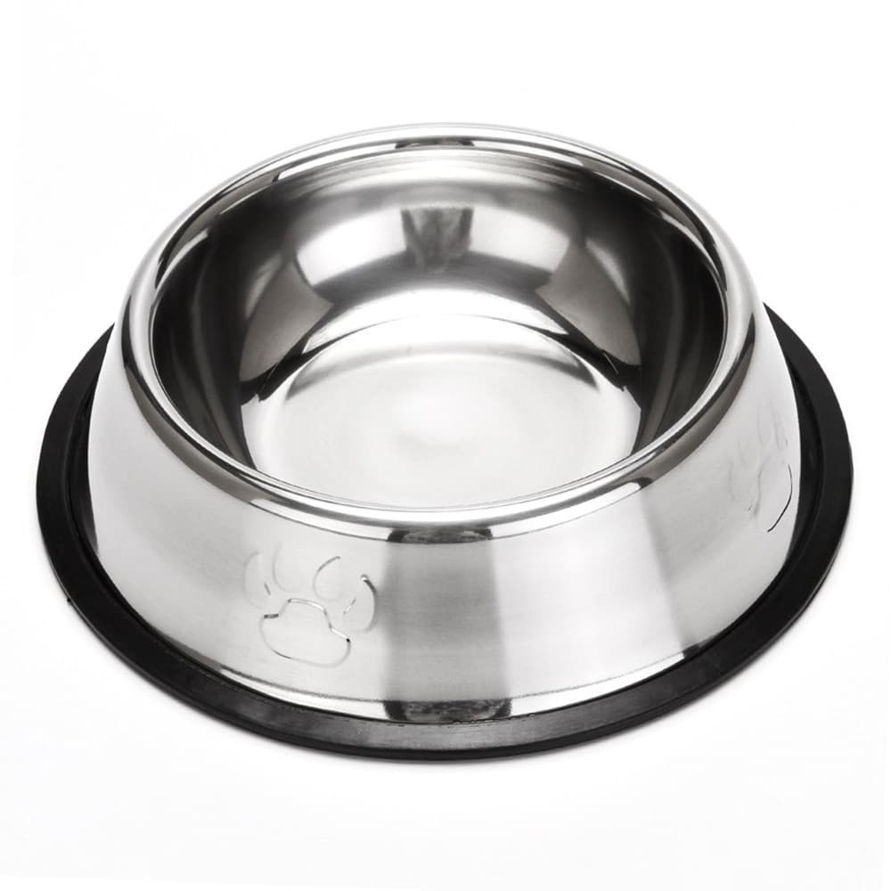 DUDUPETS ชามอาหารสัตว์เลี้ยงสเตนเลส รุ่น#22ขนาด 15.5X22X4ซม.สีเงิน