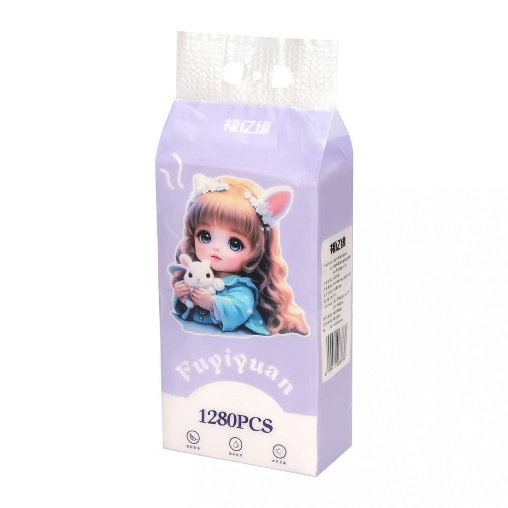 FUYIYUAN กระดาษทิชชู่แบบดึงแขวนได้หนา 4 ชั้น PRO-T6 ขนาด 15.5cm x 17.5cm x 1280 แผ่น