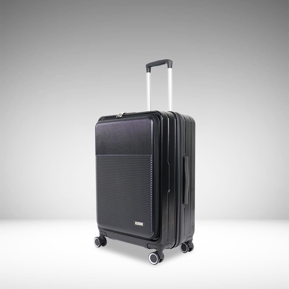 WETZLARS กระเป๋าเดินทาง ขนาด 20 นิ้ว พร้อมช่องใส่ของด้านหน้า รุ่น Spring-01 ขนาด 21x33x50 ซม. สีดำ