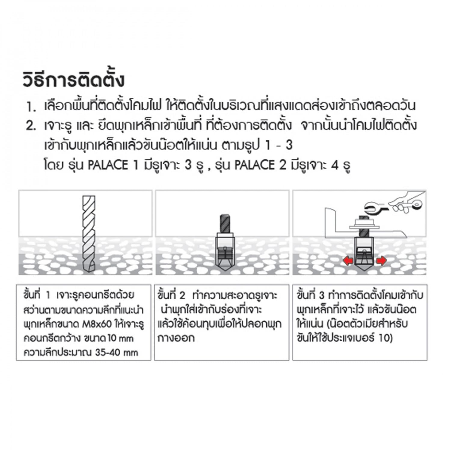 RACER โคมไฟหัวเสาโซล่าเซลล์ แอลอีดี  30 วัตต์ รุ่น PALACE 1 IP65 3